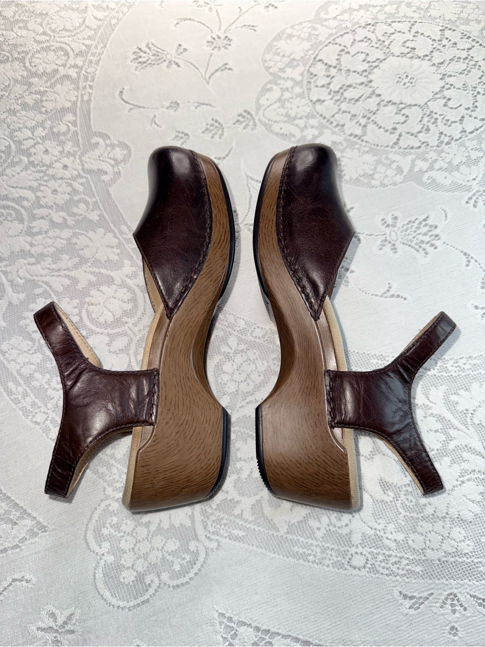Dansko Sam Dark Brown Leather Mary Jane Slingback Clogs Size 41 US 10.5-11 - Picture 5 of 8